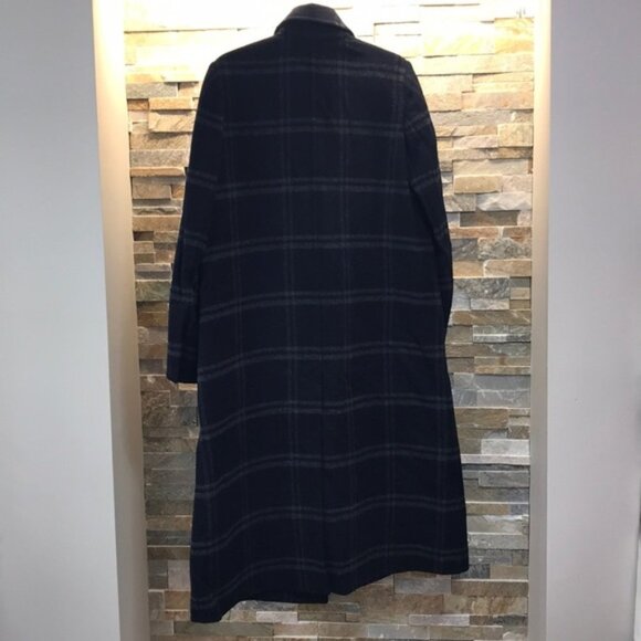 Vince Shadow Plaid Wool Blend Coat - Picture 9 of 10